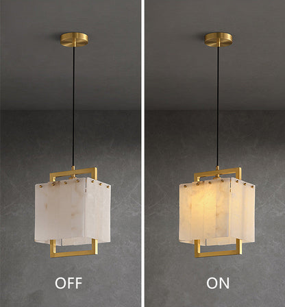 Amélie Natural Marble Cube Pendant Light