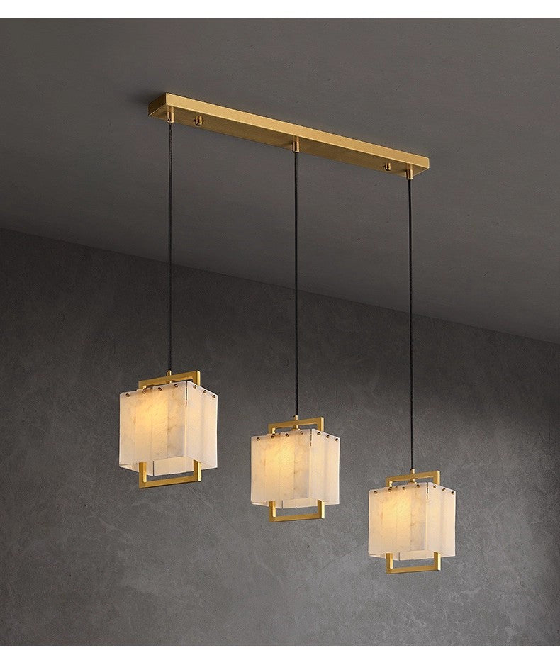 Amélie Natural Marble Cube Pendant Light