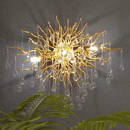 Margot Icy Branch Crystal Gold Wall Lamp