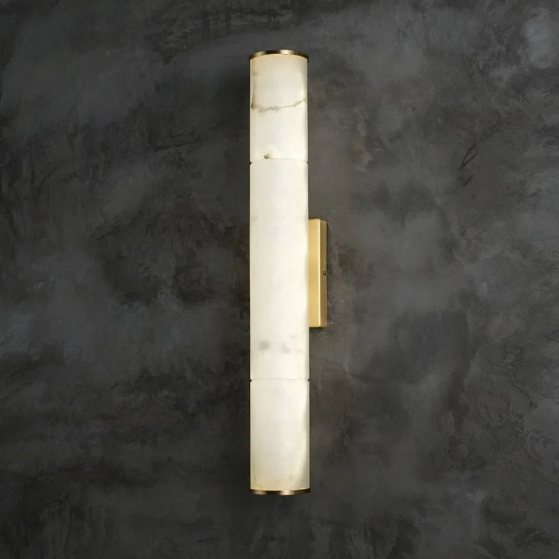 Clara Marble & Copper Vertical Sconce