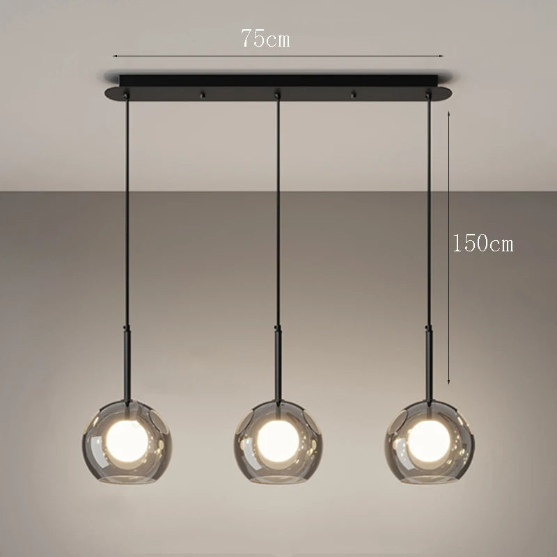 Sophie Omega Glass Multi-Head Pendant Light