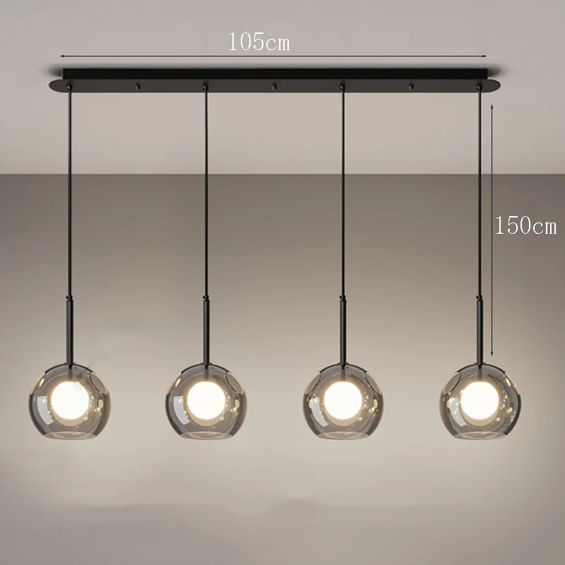 Sophie Omega Glass Multi-Head Pendant Light