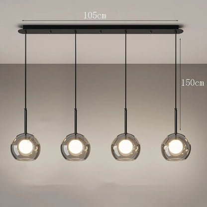 Sophie Omega Glass Multi-Head Pendant Light