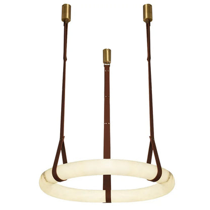 Elara Marble & Leather Ring Chandelier