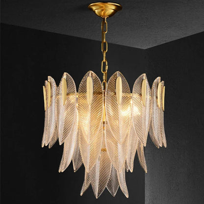 Beatrice Glass Leaf Artisan Chandelier