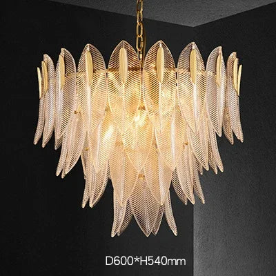 Beatrice Glass Leaf Artisan Chandelier