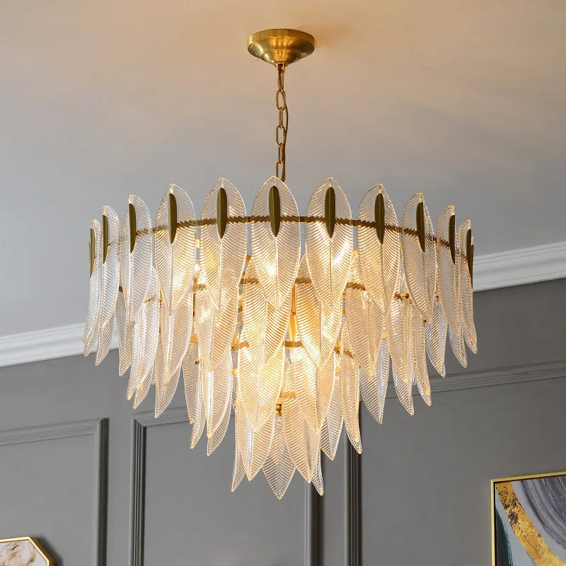 Beatrice Glass Leaf Artisan Chandelier