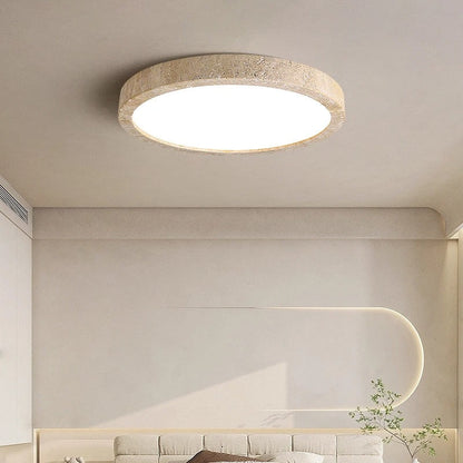 Juliette Ellipse Travertine Stone Ceiling Light