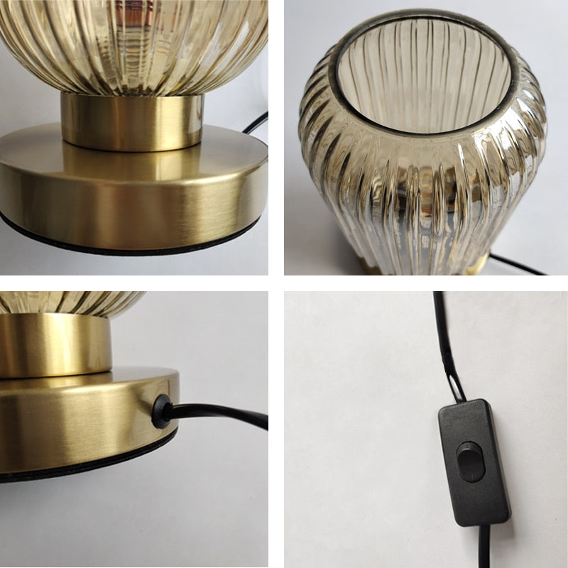 Élise Gema Ripple Glass Table Lamp Stained Glass Accent Light