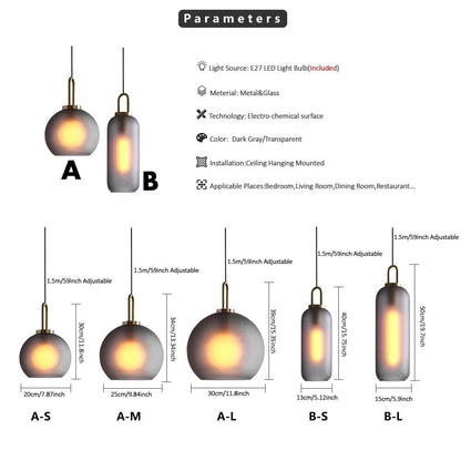 Isabelle Cylindrical Glass Pendant Light