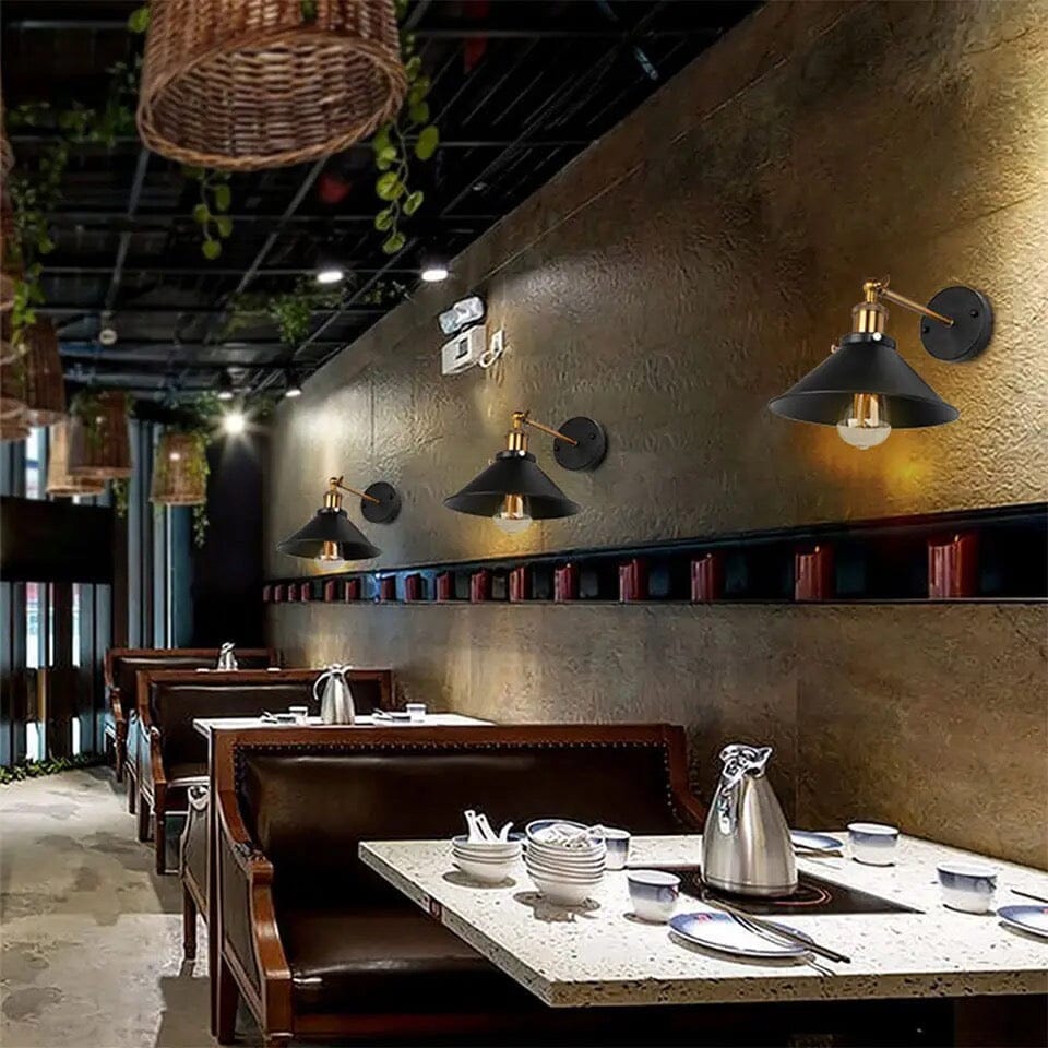 Clara Industrial Vintage Wall Lamp with Rustic Metal Finish