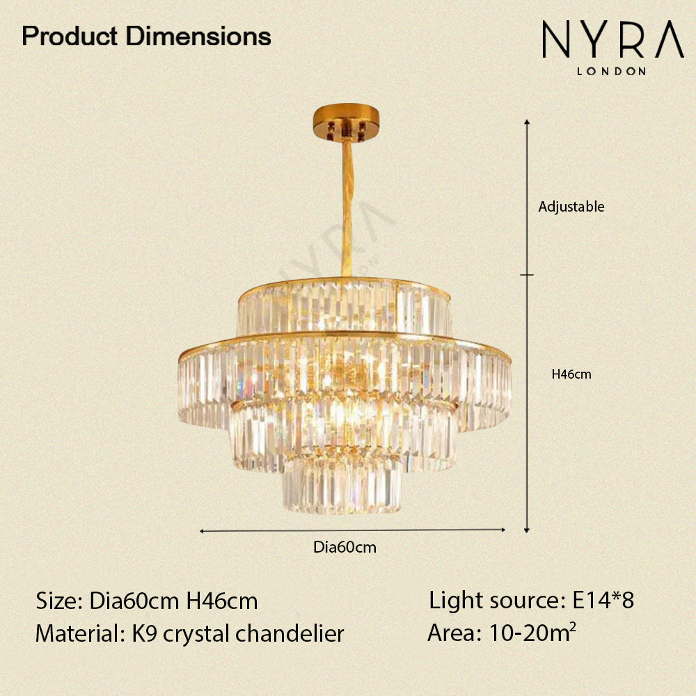 Mathilde Glamorous Golden Crystal Chandelier