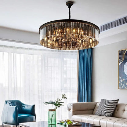 Beatrice Cascading Grey Crystal Chandelier