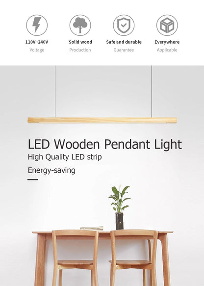 Amélie Oak & Walnut Linear Chandelier