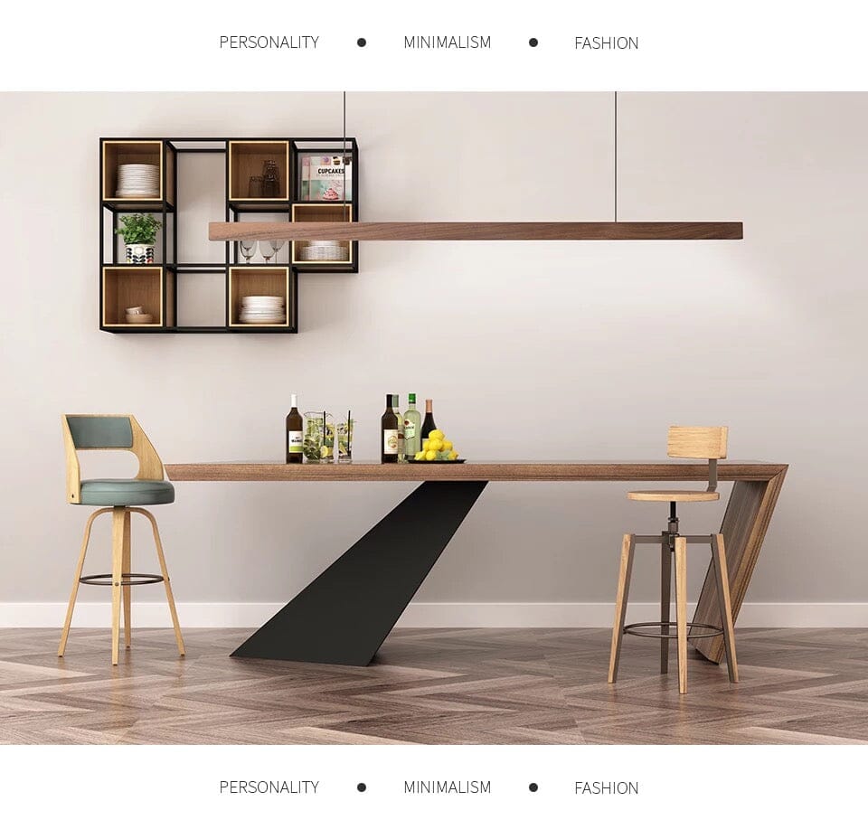 Amélie Oak & Walnut Linear Chandelier