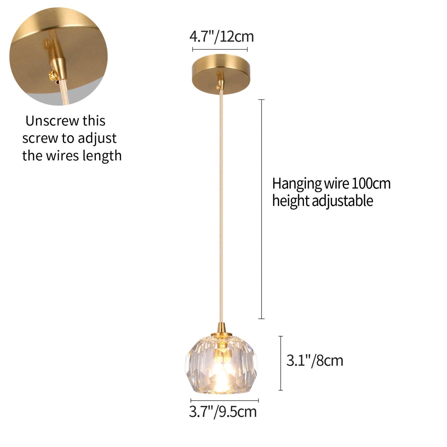 Clara Crystal Charm Pendant Light