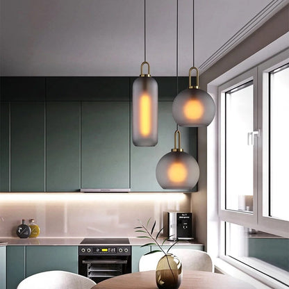 Isabelle Cylindrical Glass Pendant Light