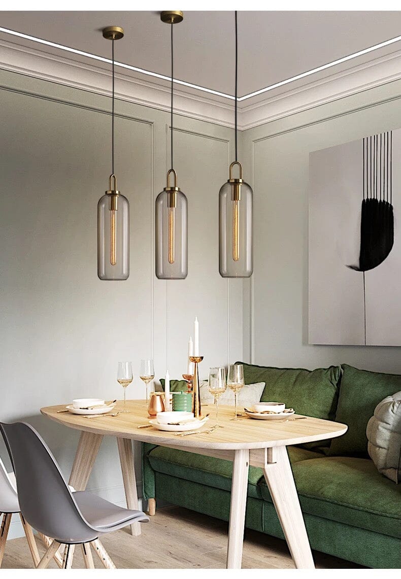 Isabelle Cylindrical Glass Pendant Light