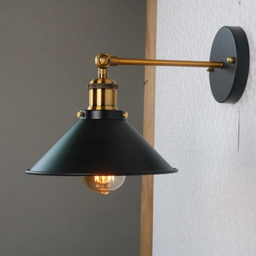 Clara Industrial Vintage Wall Lamp with Rustic Metal Finish
