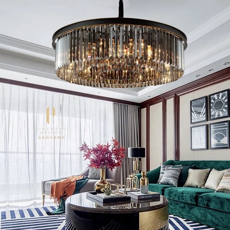 Beatrice Cascading Grey Crystal Chandelier