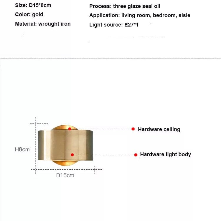 Amélie Golden Ring Wall Lamp with Modern Nordic Design