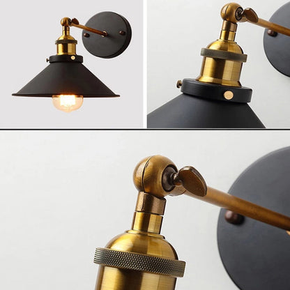 Clara Industrial Vintage Wall Lamp with Rustic Metal Finish