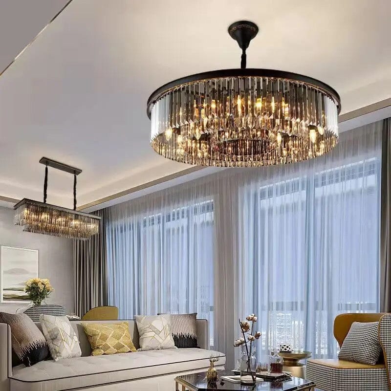 Beatrice Cascading Grey Crystal Chandelier