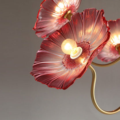 Amélie Glass Brass LED Chandelier Bloom Style Pendant Light