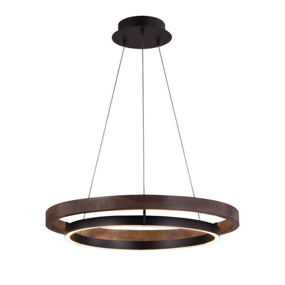 Amélie Circular Wood Grain Pendant Light