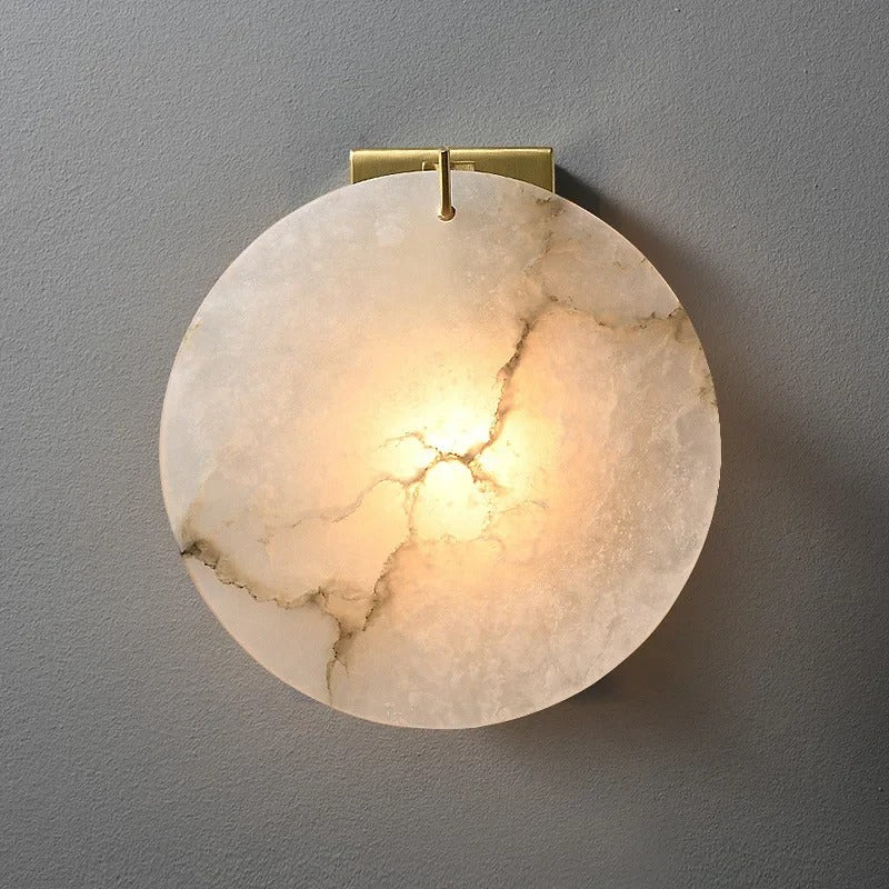Elena Lunar Marble & Copper Sconce