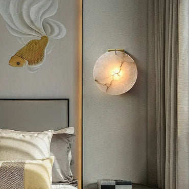 Elena Lunar Marble & Copper Sconce