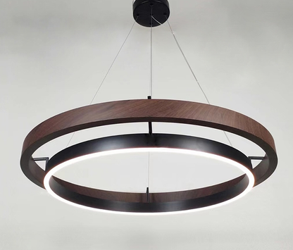 Amélie Circular Wood Grain Pendant Light