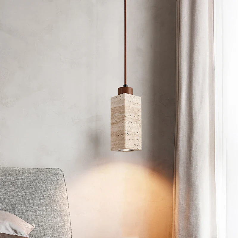Amélie Natural Travertine Stone Pendant Light