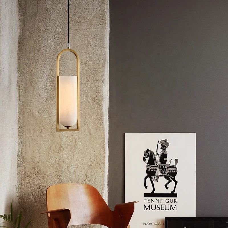 Isabelle Alabaster & Brass Pendant Light