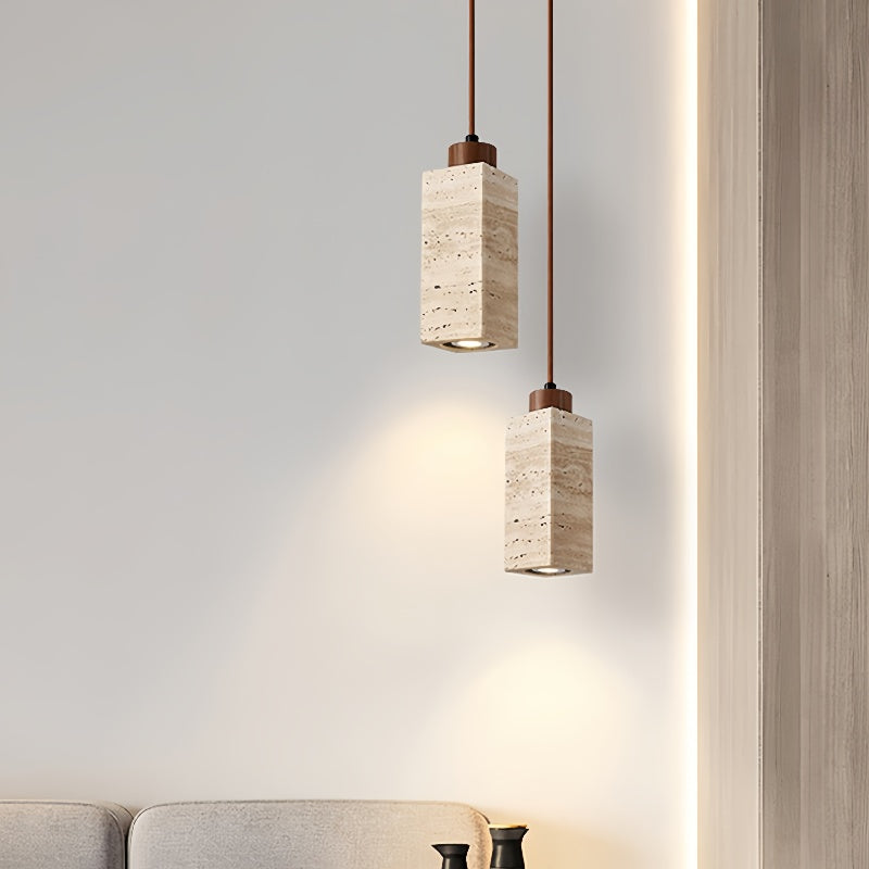Amélie Natural Travertine Stone Pendant Light