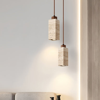 Amélie Natural Travertine Stone Pendant Light