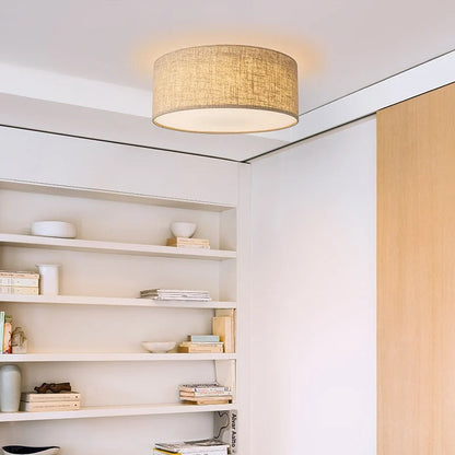 Amélie Minimalist Fabric Drum Ceiling Light