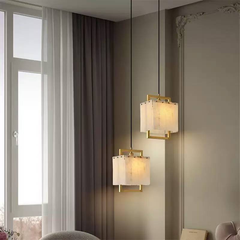 Amélie Natural Marble Cube Pendant Light