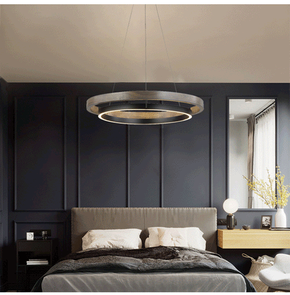Amélie Circular Wood Grain Pendant Light
