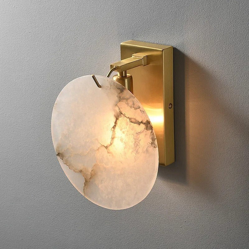 Elena Lunar Marble & Copper Sconce