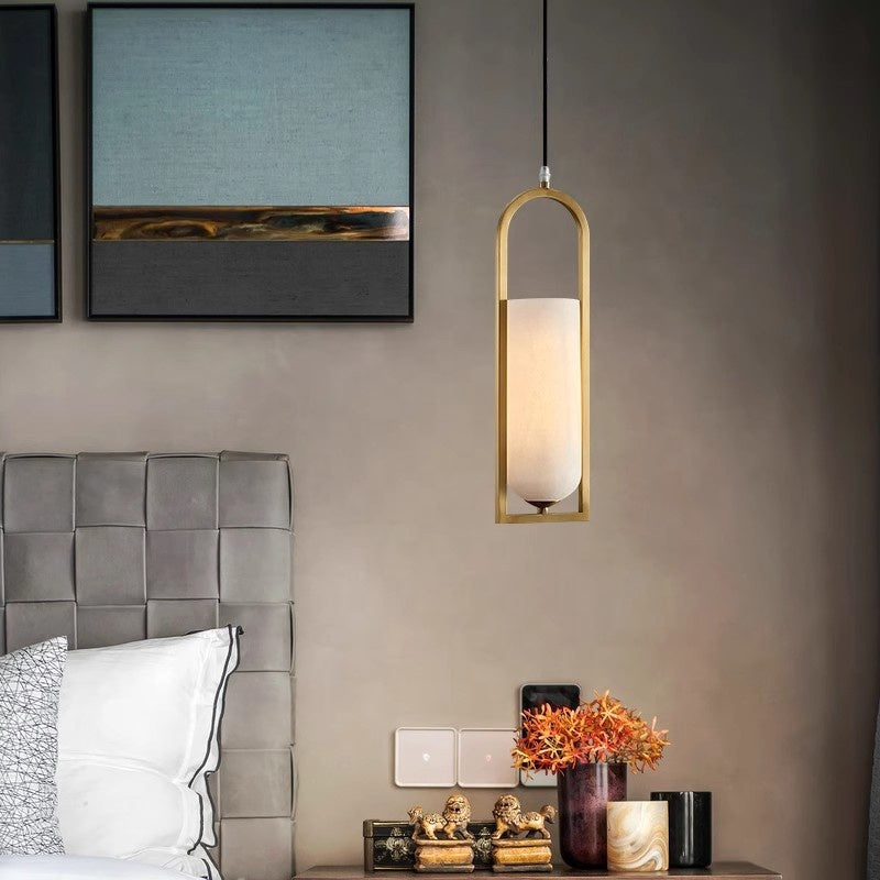 Isabelle Alabaster & Brass Pendant Light