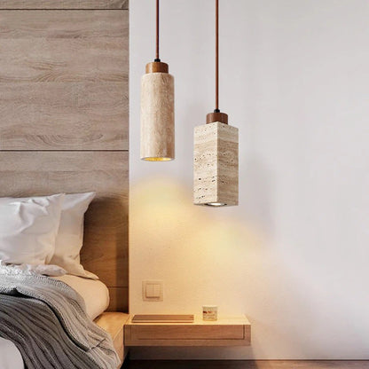 Amélie Natural Travertine Stone Pendant Light