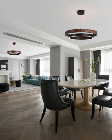Amélie Circular Wood Grain Pendant Light