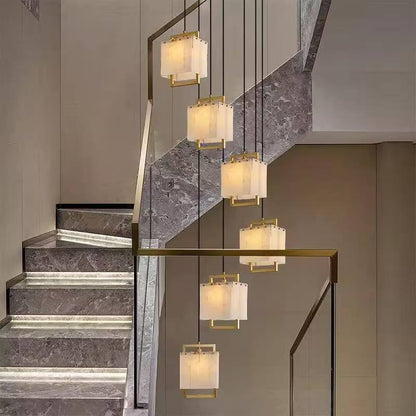 Amélie Natural Marble Cube Pendant Light