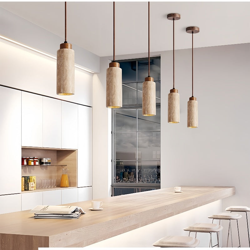 Amélie Natural Travertine Stone Pendant Light