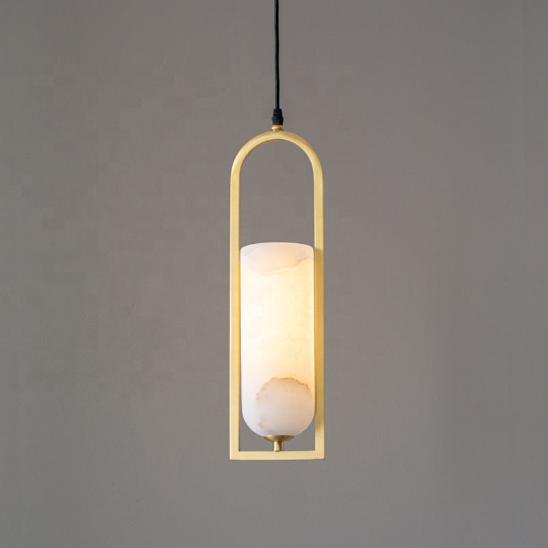 Isabelle Alabaster & Brass Pendant Light