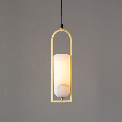 Isabelle Alabaster & Brass Pendant Light