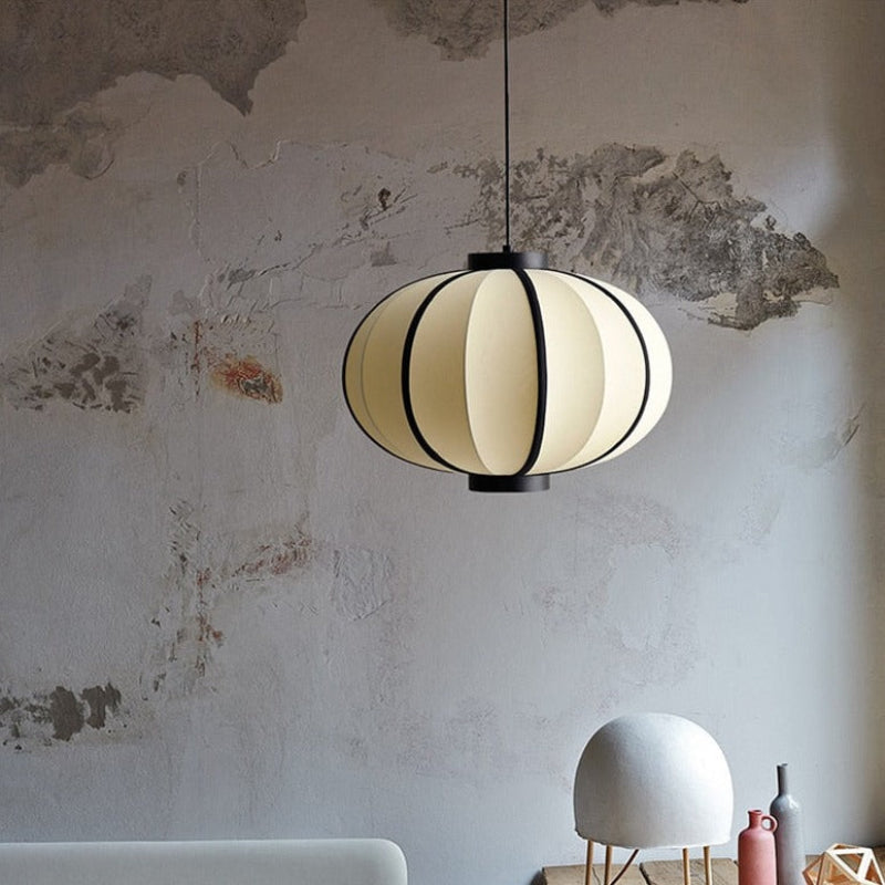 Amélie Minimal Textile Metal Pendant Light Modern Soft Glow Fixture Design