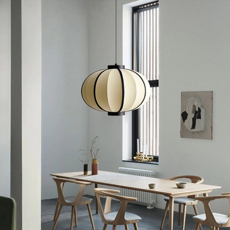 Amélie Minimal Textile Metal Pendant Light Modern Soft Glow Fixture Design