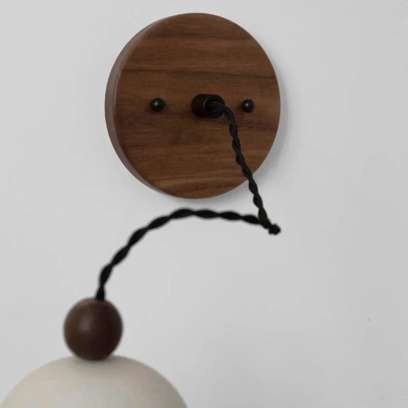 Sophie Plume Walnut Pendant Light Brass Accent Ceiling Lamp